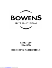 BOWENS BW-1070 Operating Instructions Manual