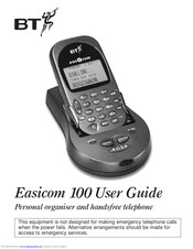 BT EASICOM 100 User Manual
