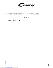 CANDY TRIO 501-1 UK Instruction And Use