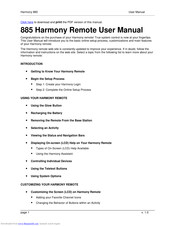 Harmony 885 User Manual