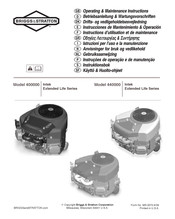 BRIGGS & STRATTON Intek Extended Life 440000 Operating And Maintenance Instructions Manual