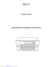 AEG-Electrolux 502 D Operating And Installation Manual