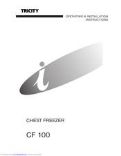 Tricity Bendix CF 100 Operating & Installation Instructions Manual