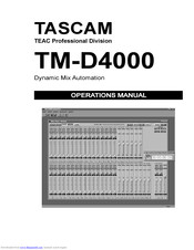Tascam TM-D4000 Operation Manual