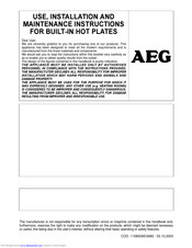 Aeg 24968 G-m Use, Installation And Maintenance Instructions