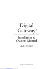 RYTEC DG1215 Installation & Owner's Manual