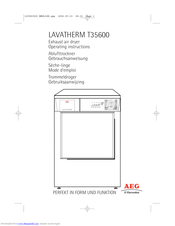 AEG Electrolux LAVATHERM T35600 Operating Instructions Manual