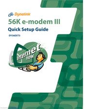 Dynalink 56K e-modem III Quick Setup Manual