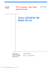 Cisco UCS B200 M2 Specifications