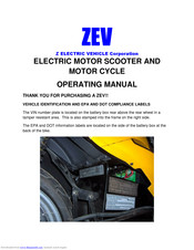 ZEV electric motor scooter Operating Manual