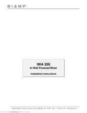 Biamp IWA250 Installation Instructions Manual