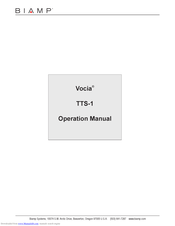 BIAMP VOCIA TTS-1 Operation Manual