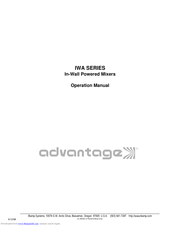 BIAMP ADVANTAGE IWA 6/60D Operation Manual