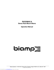 Biamp RACKMAX II Operation Manual