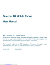 Zte Telecom R1 User Manual