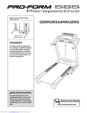 ProForm 585 Perspective Treadmill Gebruiksaanwijzing