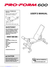 Proform 600utility Bench User Manual