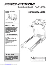 monteren aansluiten bloem Pro-form 660 Vx Treadmill Manuals | ManualsLib