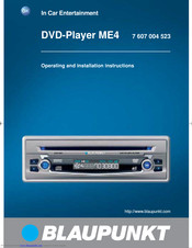 BLAUPUNKT DVD-PLAYER ME4 Operating And Installation Manual