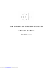 Cello Stradivari Series Owner's Manual
