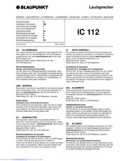 Blaupunkt IC 112 Installation Instructions Manual