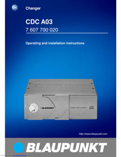 BLAUPUNKT CDC A03 Operating And Installation Manual