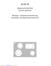 AEG 81701 M Installation And Operating Instructions Manual