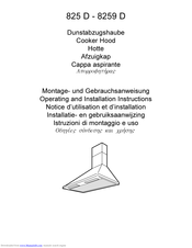 AEG DUNSTABZUGSHAUBE 8259 S Installation And Operating Instructions Manual