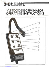 C-Scope VLF 1000 Operating Instructions Manual