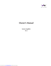 Wisdom SA-3 Owner's Manual