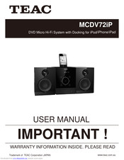 Teac MCDV72iP User Manual