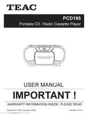 Teac PCD195 User Manual