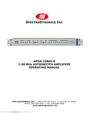 SpectraDynamics HPDA-15RMi-S Operating Manual
