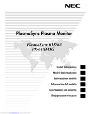 NEC PlasmaSync PX-61XM3G Model Information