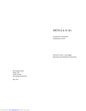AEG ARCTIS G 8 72 50 i Operating And Installation Manual