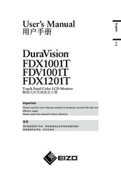 EIZO DURAVISION FDX1001T User Manual