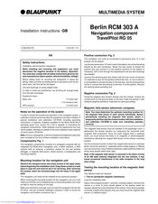 BLAUPUNKT Berlin RCM 303 A Installation Instructions Manual
