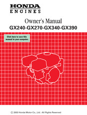 Honda GX240 Owner's Manual