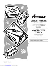Amana UPRIGHT FREEZER Use & Care Manual