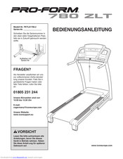 Pro form 780 Zlt Treadmill Electric Manuals