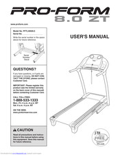 Pro-Form 8.0 Zt Treadmill Manual