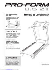 Pro-Form 8.5 Zt Treadmill Manuel De L'utilisateur