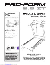 Pro-Form 8.5 Zt Treadmill Manual Del Usuario