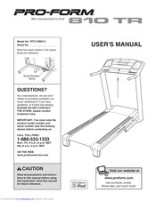 Pro-Form 810 Tr Treadmill User Manual