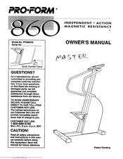 Pro-Form 860 Competitor Treadmill Owner's Manual