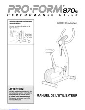 Pro-Form 870e Manuel De L'utilisateur