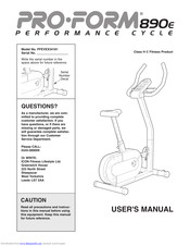 ProForm 890e Performance Cycle Manual