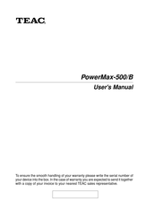 Teac PowerMax-500/B User Manual