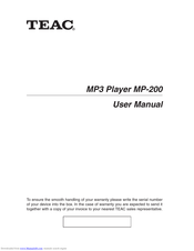 Teac MP-200 User Manual