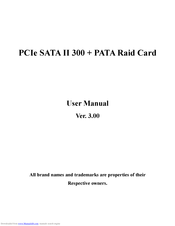 Bytecc PCIe SATA II 300 + PATA Raid Card User Manual